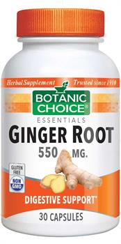 Ginger Root Capsules 550 mg.